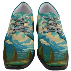 Mountains Rural Countryside Sky Women Heeled Oxford Shoes