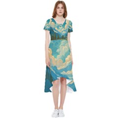 Mountains Rural Countryside Sky High Low Boho Dress