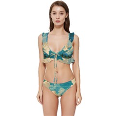 Mountains Rural Countryside Sky Low Cut Ruffle Edge Bikini Set by Salmanaz77