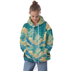 Mountains Rural Countryside Sky Kids  Oversized Hoodie by Salmanaz77