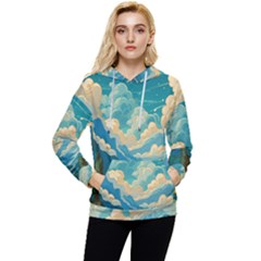 Mountains Rural Countryside Sky Women s Lightweight Drawstring Hoodie by Salmanaz77