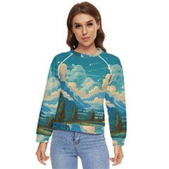 Mountains Rural Countryside Sky Women s Long Sleeve Raglan T-shirt