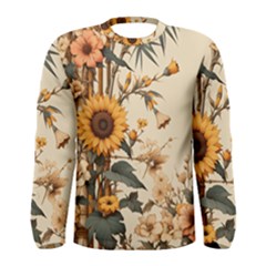 Sunflower Flowers Nature Trees Men s Long Sleeve T-shirt