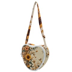 Sunflower Flowers Nature Trees Heart Shoulder Bag