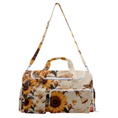 Sunflower Flowers Nature Trees Sports Gym Duffle Bag With Shoe Compartment