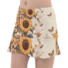 Sunflower Flowers Nature Trees Classic Tennis Skirt