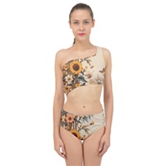 Sunflower Flowers Nature Trees Spliced Up Two Piece Swimsuit