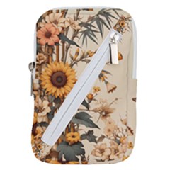 Sunflower Flowers Nature Trees Belt Pouch Bag (large) by Salmanaz77