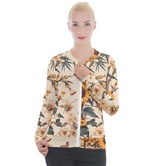 Sunflower Flowers Nature Trees Casual Zip Up Jacket