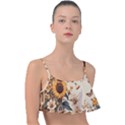 Sunflower Flowers Nature Trees Frill Bikini Top View1