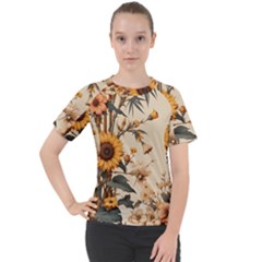 Sunflower Flowers Nature Trees Women s Sport Raglan T-shirt