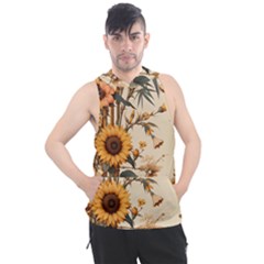 Sunflower Flowers Nature Trees Men s Sleeveless Hoodie