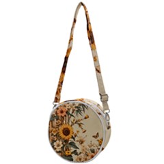 Sunflower Flowers Nature Trees Crossbody Circle Bag