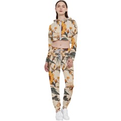 Sunflower Flowers Nature Trees Cropped Zip Up Lounge Set