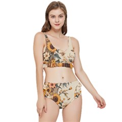 Sunflower Flowers Nature Trees Frilly Bikini Set