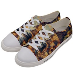 Village Houses Buildings Facade Men s Low Top Canvas Sneakers