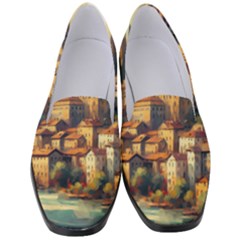 Village Houses Buildings Facade Women s Classic Loafer Heels