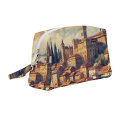 Village Houses Buildings Facade Wristlet Pouch Bag (medium)