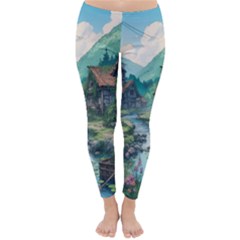 Village Nature Winter Landscape Classic Winter Leggings