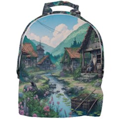 Village Nature Winter Landscape Mini Full Print Backpack