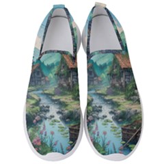 Village Nature Winter Landscape Men s Slip On Sneakers