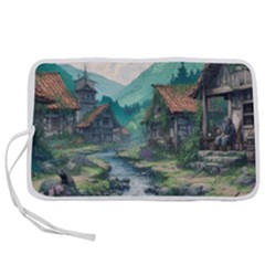 Village Nature Winter Landscape Pen Storage Case (M)