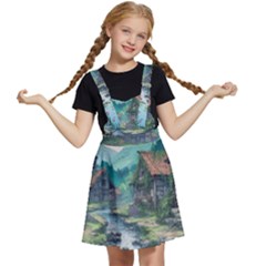 Village Nature Winter Landscape Kids  Apron Dress