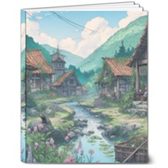 Village Nature Winter Landscape 8  x 10  Hardcover Notebook