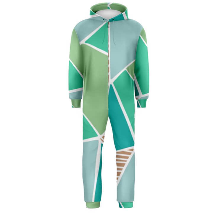 Geometric Colors  pool Hooded Jumpsuit (Men)