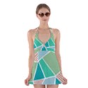 Geometric Colors  pool Halter Dress Swimsuit  View1