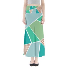 Geometric Colors  Pool Full Length Maxi Skirt