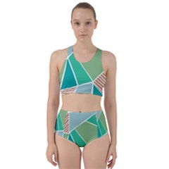 Geometric Colors  Pool Racer Back Bikini Set