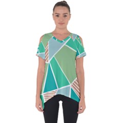 Geometric Colors  Pool Cut Out Side Drop T-shirt by ConteMonfrey