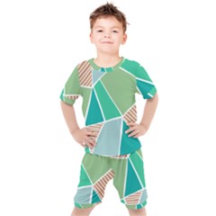 Geometric Colors  Pool Kids  T-shirt And Shorts Set