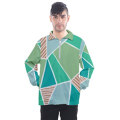 Geometric Colors  Pool Men s Half Zip Pullover