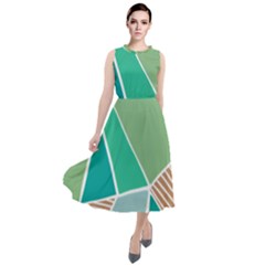 Geometric Colors  Pool Round Neck Boho Dress by ConteMonfrey