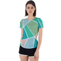 Geometric Colors  Pool Back Cut Out Sport T-shirt