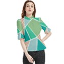 Geometric Colors  pool Frill Neck Blouse View1