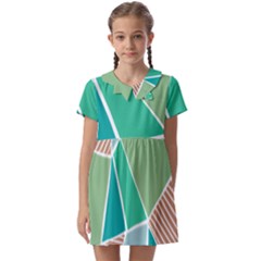 Geometric Colors  Pool Kids  Asymmetric Collar Dress