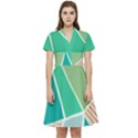 Geometric Colors  pool Short Sleeve Waist Detail Dress View1