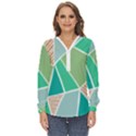 Geometric Colors  pool Zip Up Long Sleeve Blouse View1