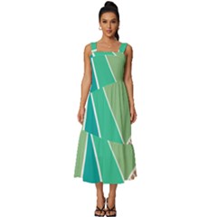 Geometric Colors  Pool Square Neckline Tiered Midi Dress by ConteMonfrey