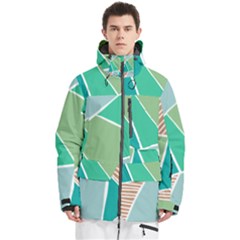 Geometric Colors  Pool Men s Multi Pockets Zip Ski And Snowboard Waterproof Breathable Jacket