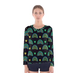 Dark Rainbow Pattern  Women s Long Sleeve T-shirt