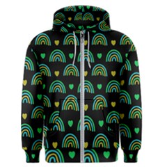 Dark Rainbow Pattern  Men s Zipper Hoodie