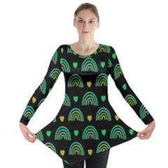 Dark Rainbow Pattern  Long Sleeve Tunic 