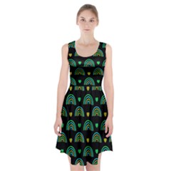 Dark Rainbow Pattern  Racerback Midi Dress