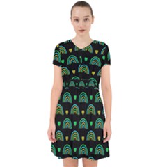 Dark Rainbow Pattern  Adorable In Chiffon Dress by ConteMonfrey