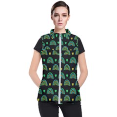 Dark Rainbow Pattern  Women s Puffer Vest