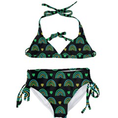 Dark Rainbow Pattern  Kids  Classic Bikini Set